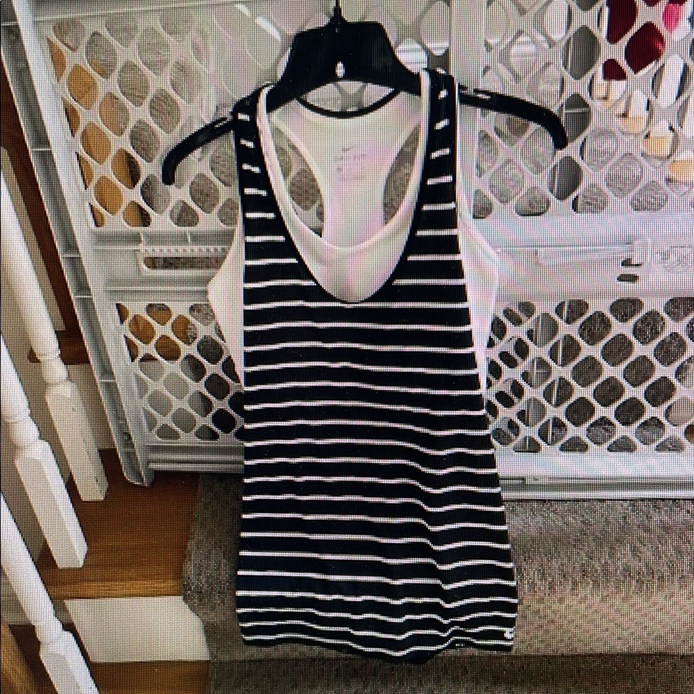 Striped Black and White Women's Tank Top